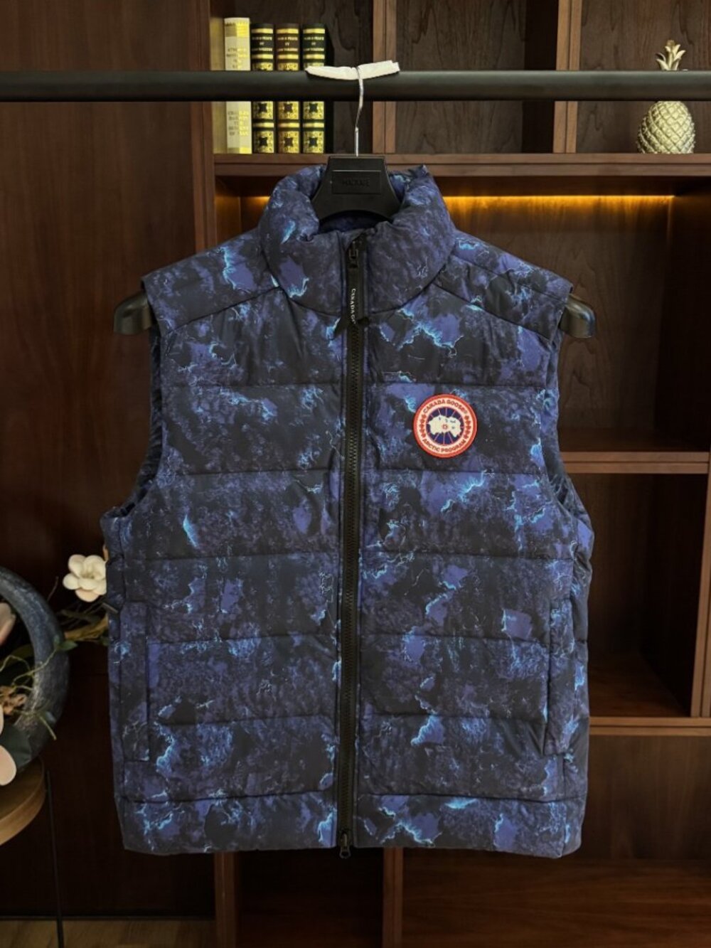 Canada Goose Blue Camo Stand-Collar Down Vest